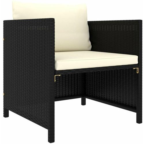 8720286166796 - Gartensofa，Lounge-Sofa mit Kissen Schwarz Poly Rattan vidaXL