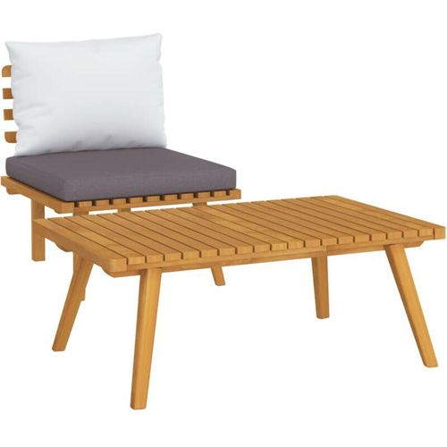 8720286447697 - 2-tlg Garten-Lounge-Set，Gartenmöbel-Set mit Kissen Massivholz Akazie vidaXL