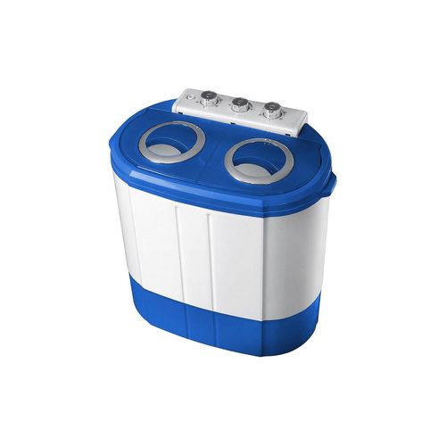 4260633470052 - Mini Waschmaschine + Wäsche Schleuder bis 3 kg 2 getrennte Kammern Camping Waschmaschine Mobile Waschmaschine inkl Ab- und Zulaufschlauch Eingebaute