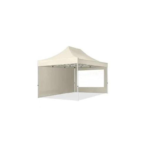 4064108036589 - Toolport - 3x45 m Faltpavillon economy Stahl 30mm Seitenteile mit Panoramafenstern creme - crème