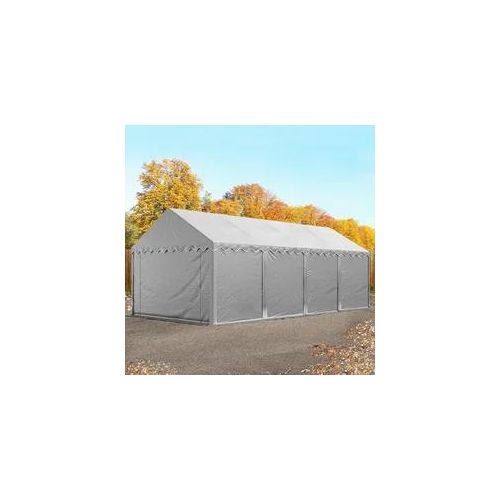 4260546587700 - Lagerzelt 4x8m PVC 550 g m² grau wasserdicht Unterstand Lager