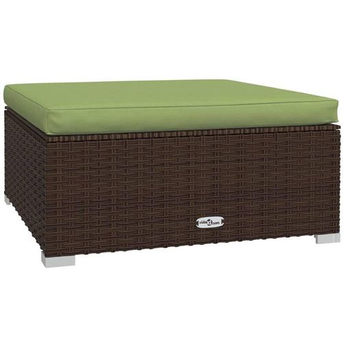 8720286698181 - Gartenhocker mit Kissen Braun 70x70x30 cm Poly Rattan vidaXL - Braun