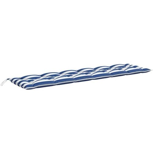 8720845710682 - Bonnevie - Gartenbank-Auflage Ruhebank Blau&Weiß Gestreift 200x50x7 cm Stoff vidaXL