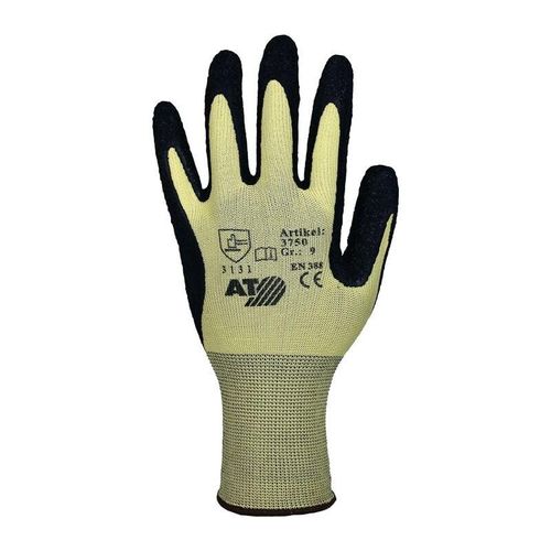 4029201132248 - ASATEX 3750 8 Handschuhe Gr8 gelb schwarz Nylon mit Naturlatex EN 388 Kateg