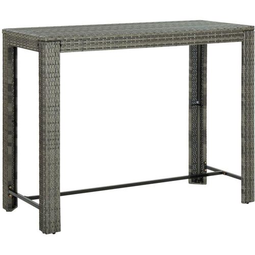 8720286003145 - Bonnevie - Garten-BartischGarten-Stehtisch Grau 1405x605x1105 cm Poly Rattan vidaXL