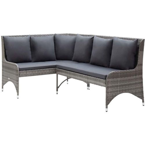 8720286073636 - Bonnevie - Garten-Ecksofas 2 Stk Poly Rattan Grau vidaXL648377