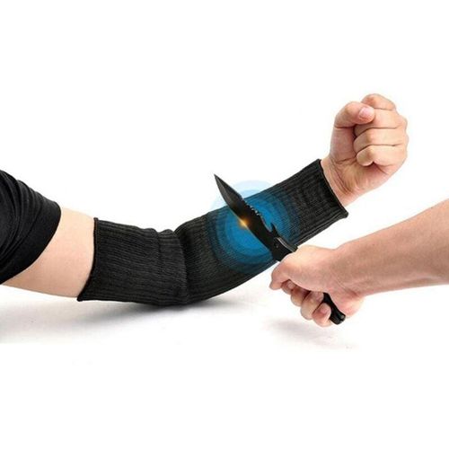 7295824479955 - Ejlife - Schnittfeste Ärmel Handschuhe Kevlar Sleeve Armschutz Armschutz Sleeve Anti-Cut Schwarz1 Paar Arm Guard Bracer Cut Resnt Hitzebeständige