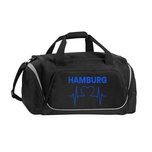 4068859012717 - multifanshop Sporttasche - Hamburg - Herzschlag - Druck blau - Tasche