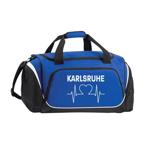 4068859039592 - multifanshop Sporttasche - Karlsruhe - Herzschlag - Druck weiß - Tasche