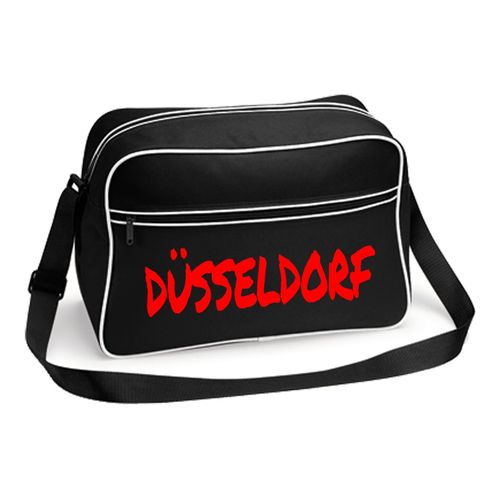 4068859529413 - multifanshop Retrotasche - Düsseldorf - Textmarker - Druck rot - Tasche