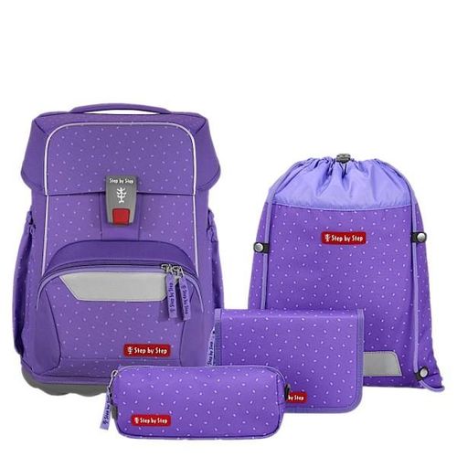 4047443527288 - BASIS Schulranzen Set 4tlg Purple Konfetti-Purple Konfetti