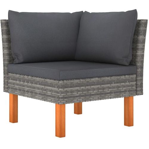 8720286208137 - Bonnevie - Ecksofa Poly Rattan und Eukalyptus Massivholz vidaXL427383