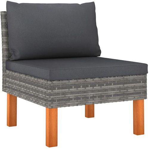 8720286208120 - Mittelsofa，Gartensofa Poly Rattan und Eukalyptus Massivholz vidaXL