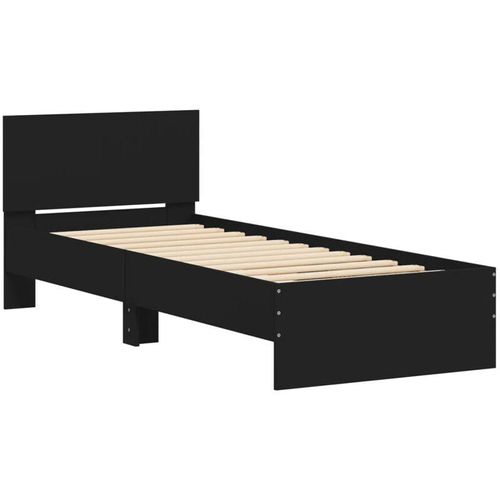 8721012239753 - Vidaxl - Bettgestell mit Kopfteil Schwarz 90x200 cm Holzwerkstoff Schwarz