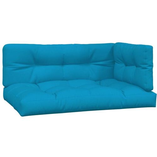 8720286177082 - Bonnevie - Palettenkissen 3-tlg Palettenauflage Blau Stoff vidaXL