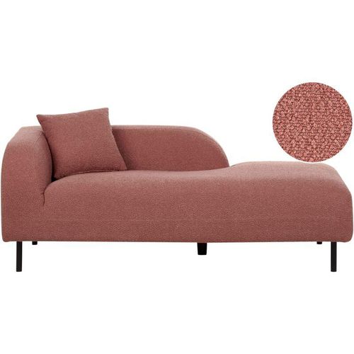 4255664879349 - Beliani - Chaiselongue Rosa Bouclé-Stoff Linksseitig mit Kissen Modernes Design Retro Stil Relaxliege für Wohnzimmer Schlafzimmer Indoor