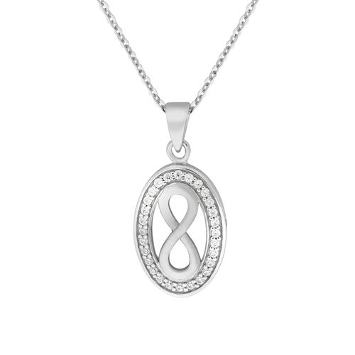 4006046344104 - Zeeme Silber Anhänger mit Kette 925 - Sterling Silber Zirkonia weiß 45cm Glänzend