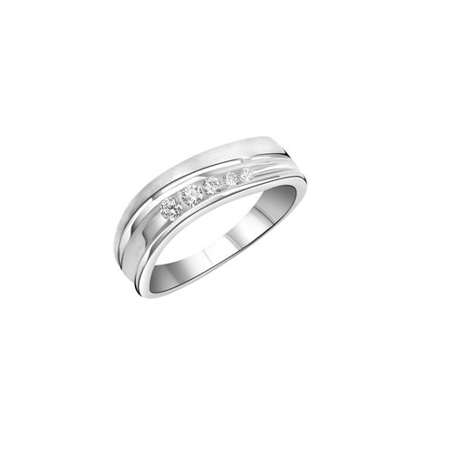 4006046406857 - Fingerring ZEEME 925 - Sterling Silber rhodiniert Zirkonia Fingerringe Gr 054 (172) Silber 925 (Sterlingsilber) weiß (weiß weiß) Damen