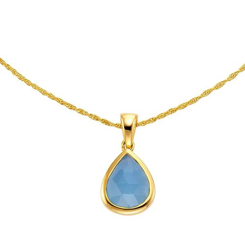 4006046259774 - Jamelli Anhänger mit Kette 925 - Sterling Silber Chalcedon blau 45cm Glänzend 257ct