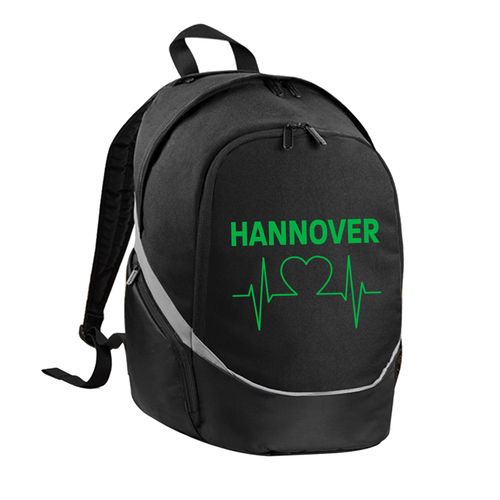 4068859173395 - multifanshop Rucksack - Hannover - Herzschlag - Druck grün - Tasche 4068859173395 - multifanshop Rucksack - Hannover - Herzschlag - Druck grün - Tasche