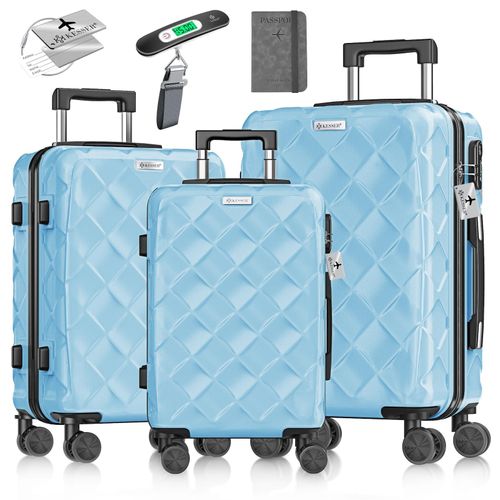 4255598351737 - KESSER® Reisekoffer Set 3-teilig Kofferset ABS Hartschalenkoffer mit Zahlenschloss Kofferwaage & Reisebrieftasche 360° Rollen Handgepäck & große Koffer für Business & Reise Trolley 4255598351737 - KESSER® Reisekoffer Set 3-teilig Kofferset ABS Hartschalenkoffer mit Zahlenschloss Kofferwaage & Reisebrieftasche 360° Rollen Handgepäck & große Koffer für Business & Reise Trolley