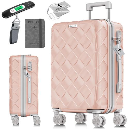 4255598351843 - KESSER® Reisekoffer Koffer ABS Hartschalenkoffer mit Zahlenschloss Kofferwaage & Reisebrieftasche 360° Rollen Koffer für Business & Reise Trolley