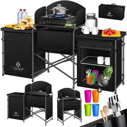 4255598351164 - KESSER® Campingschrank Campingküche mit Aluminiumgestell inklTragetasche  Kocherschrank für Camping  Campingmöbel  Outdoor