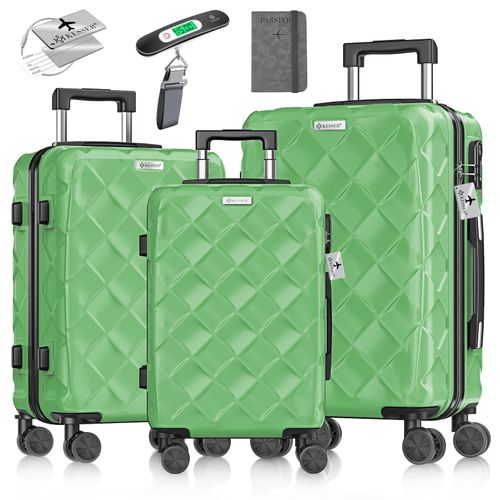 4255598351720 - KESSER® Reisekoffer Set 3-teilig Kofferset ABS Hartschalenkoffer mit Zahlenschloss Kofferwaage & Reisebrieftasche 360° Rollen Handgepäck & große Koffer für Business & Reise Trolley 4255598351720 - KESSER® Reisekoffer Set 3-teilig Kofferset ABS Hartschalenkoffer mit Zahlenschloss Kofferwaage & Reisebrieftasche 360° Rollen Handgepäck & große Koffer für Business & Reise Trolley