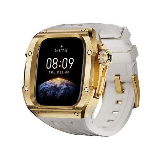4255785154103 - Für Apple Watch Series 10 46mm Silikon Armband mit Metall Gehäuse Case 4255785154103 - Für Apple Watch Series 10 46mm Silikon Armband mit Metall Gehäuse Case