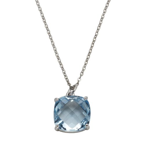 4006046303323 - Zeeme Gemstones Anhänger mit Kette 925 - Sterling Silber 42+3cm Glänzend (Farbe blau)