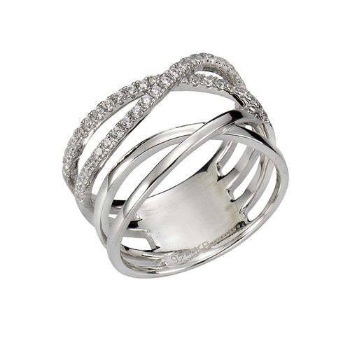 4006046266321 - Zeeme Silber Ring 925 - Sterling Silber Zirkonia weiß Glänzend (Größe 019 (600))