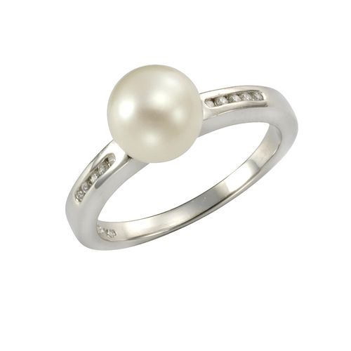 4006046269643 - Zeeme Pearls Ring 925 - Sterling Silber Perle weiß mit Zirkonia 925 - Sterling Silber Perle weiß Glänzend (Größe 060 (191))