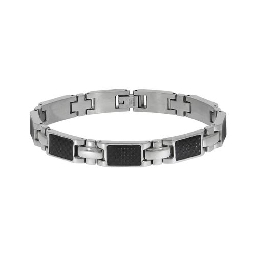 4006046344616 - Armband ZEEME Edelstahl poliert mit Carbon Armbänder Gr 205cm Edelstahl schwarz Zeeme