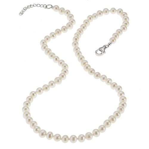 4006046129114 - Zeeme Pearls Collier 925 - Sterling Silber Süßwasserzuchtperle 42+3cm Glänzend