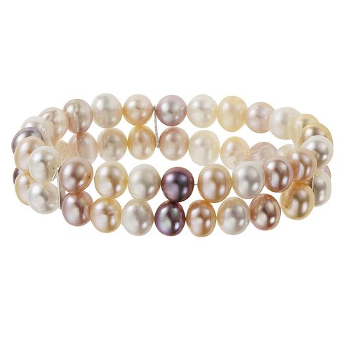 4006046176255 - Zeeme Pearls Armband 925 - Sterling Silber Perle bunt 19cm Rhodiniert