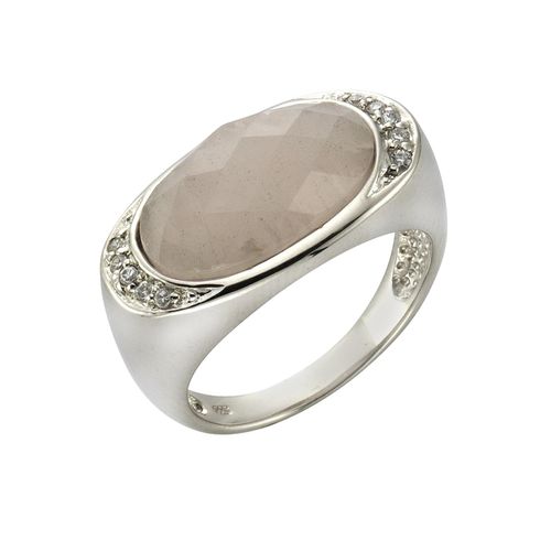 4006046222969 - Zeeme Gemstones Ring 925 - Sterling Silber Rosenquarz rosa Rhodiniert (Größe 052 (166))