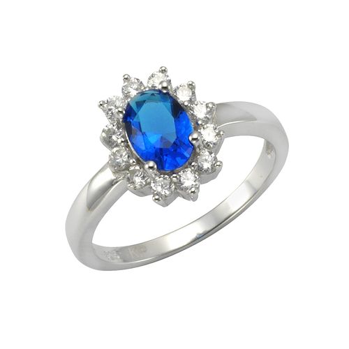 4006046270328 - Zeeme Silber Ring 925 - Sterling Silber Glasstein blau Glänzend (Größe 056 (178))