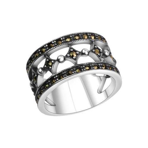 4006046222341 - Zeeme Gemstones Ring 925 - Sterling Silber Markasit schwarz Geschwärzt (Größe 054 (172))