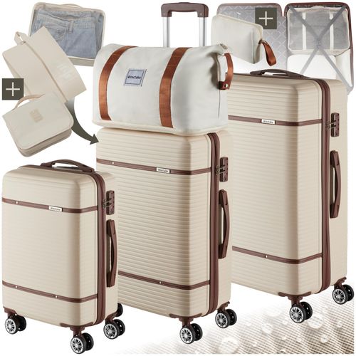 4061173273536 - tectake® Reisekofferset 13-teilig Hartschalen aus robustem ABS-Kunststoff 360° drehbare abnehmbare Doppelrollen mit Teleskopgriff 4061173273536 - tectake® Reisekofferset 13-teilig Hartschalen aus robustem ABS-Kunststoff 360° drehbare abnehmbare Doppelrollen mit Teleskopgriff