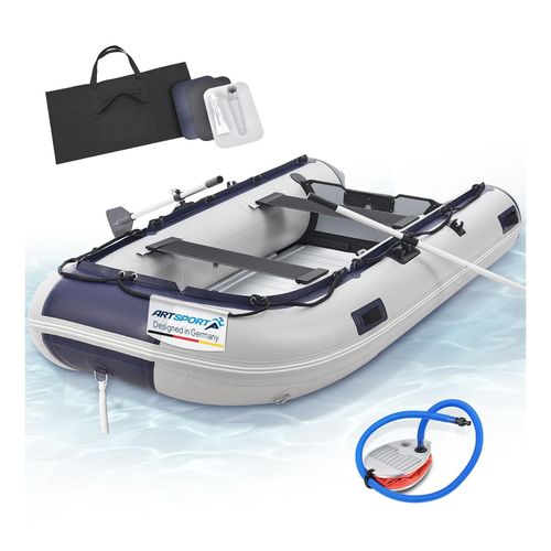 4260565523284 - Schlauchboot grau mit Aluboden – aufblasbar- für 4 Personen- 320 Meter – Paddelboot inkl Paddel Pumpe und Tasche – Angelboot – 2 Sitzbänke 4260565523284 - Schlauchboot grau mit Aluboden – aufblasbar- für 4 Personen- 320 Meter – Paddelboot inkl Paddel Pumpe und Tasche – Angelboot – 2 Sitzbänke