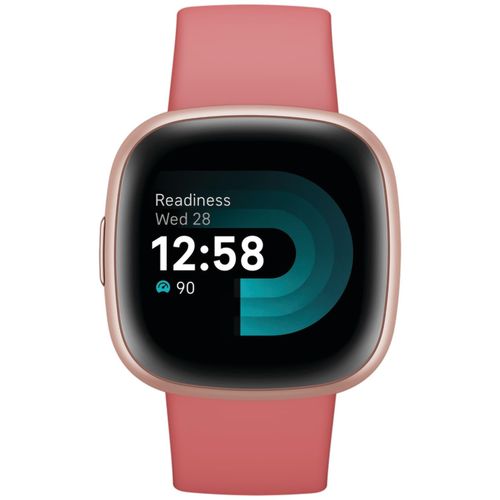 0810038858722 - Versa 4 - 40 mm - Platin - intelligente Uhr mit Band - Waterfall Blue - Bandgröße S L