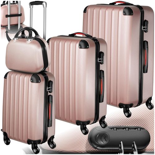 4061173069474 - tectake® Hartschalenkoffer-Set 4-teilig 3 Trolleys und Beauty-Case aus robustem ABS-Kunststoff abteilbarer Innenraum mit Sicherheits-Zahlenschloss 4061173069474 - tectake® Hartschalenkoffer-Set 4-teilig 3 Trolleys und Beauty-Case aus robustem ABS-Kunststoff abteilbarer Innenraum mit Sicherheits-Zahlenschloss