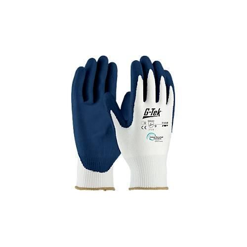 4895171743841 - Montagehandschuh G-Tek® 3RX 31-632R EN 388 2 1 3 1 X Latex 90 % Recycling-Kunststoff & 10 % Elastan weiß-blau Größe 9 1 Paar 4895171743841 - Montagehandschuh G-Tek® 3RX 31-632R EN 388 2 1 3 1 X Latex 90 % Recycling-Kunststoff & 10 % Elastan weiß-blau Größe 9 1 Paar