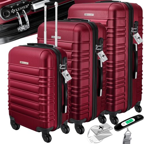 4255598308106 - KESSER® 3tlg Hartschalenkofferset Hartschalenkoffer Reisekoffer Set Reisekofferset Trolley Koffer Inkl Kofferwaage + Gepäckanhänger Rollkoffer Schloss 4 Rollen ABS-Hartschale Teleskopgriff M-L-XL 4255598308106 - KESSER® 3tlg Hartschalenkofferset Hartschalenkoffer Reisekoffer Set Reisekofferset Trolley Koffer Inkl Kofferwaage + Gepäckanhänger Rollkoffer Schloss 4 Rollen ABS-Hartschale Teleskopgriff M-L-XL