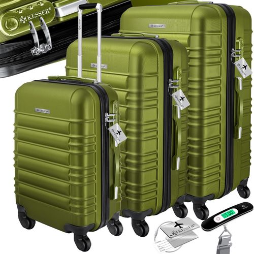4260751946675 - KESSER® 3tlg Hartschalenkofferset Hartschalenkoffer Reisekoffer Set Reisekofferset Trolley Koffer Inkl Kofferwaage + Gepäckanhänger Rollkoffer Schloss 4 Rollen ABS-Hartschale Teleskopgriff M-L-XL 4260751946675 - KESSER® 3tlg Hartschalenkofferset Hartschalenkoffer Reisekoffer Set Reisekofferset Trolley Koffer Inkl Kofferwaage + Gepäckanhänger Rollkoffer Schloss 4 Rollen ABS-Hartschale Teleskopgriff M-L-XL