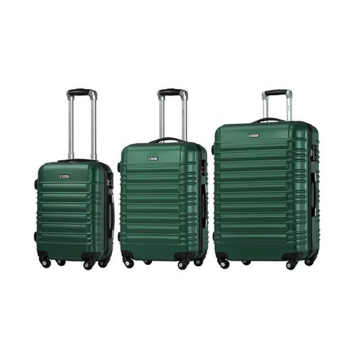 4262437185019 - Hartschale Kofferset Rom Reisekoffer 3 teilig - Zahlenschloss 360° Rollen Teleskopgriff - Dunkelgrün 4262437185019 - Hartschale Kofferset Rom Reisekoffer 3 teilig - Zahlenschloss 360° Rollen Teleskopgriff - Dunkelgrün