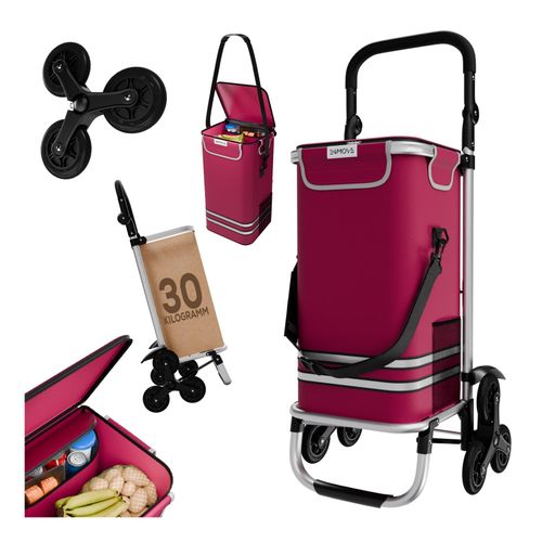 4099799000816 - 24MOVE® Einkaufstrolley ALEGRE 3in1 Trolley faltbarer Einkaufswagen mit Kühlfach rot 4099799000816 - 24MOVE® Einkaufstrolley ALEGRE 3in1 Trolley faltbarer Einkaufswagen mit Kühlfach rot
