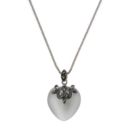 4006046223843 - Kette mit Anhänger ZEEME 925 - Sterling Silver Katzenauge weiß Halsketten Gr 45cm Silber 925 (Sterlingsilber) Länge 45 cm Breite 180 mm weiß (weiß weiß) Damen Ketten mit Anhänger