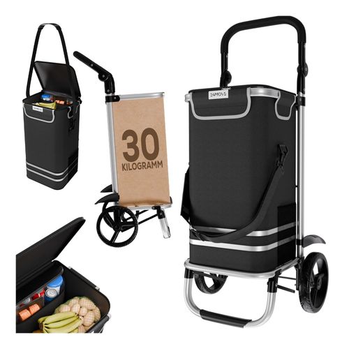 4099799000823 - 24MOVE® Einkaufstrolley VEHLO 3in1 Trolley faltbarer Einkaufswagen mit Kühlfach schwarz 4099799000823 - 24MOVE® Einkaufstrolley VEHLO 3in1 Trolley faltbarer Einkaufswagen mit Kühlfach schwarz
