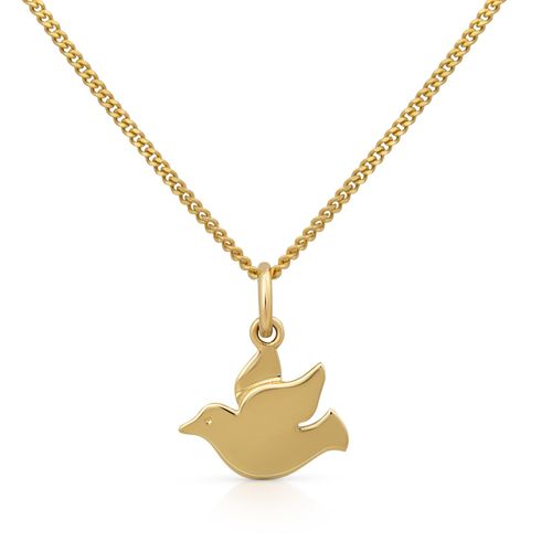 4006046347846 - Kette mit Anhänger 585 Gold Gelb Taube Halsketten Gr 42 45cm Gold Länge 45 cm Breite 120 mm gelb Damen Ketten mit Anhänger 4006046347846 - Kette mit Anhänger 585 Gold Gelb Taube Halsketten Gr 42 45cm Gold Länge 45 cm Breite 120 mm gelb Damen Ketten mit Anhänger